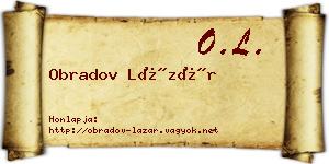 Obradov Lázár névjegykártya